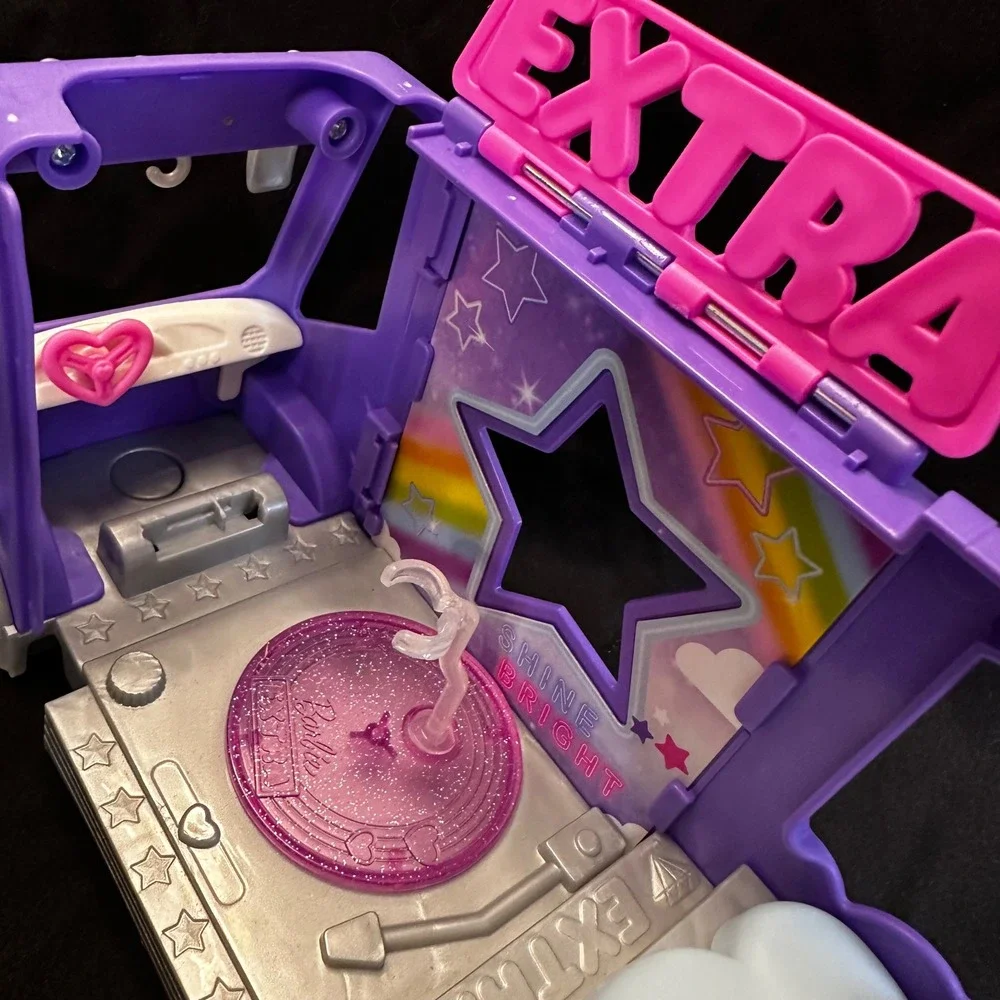 Barbie Extra Tour Bus Playset Purple Rainbow Sparkle Vehicle GYJ25